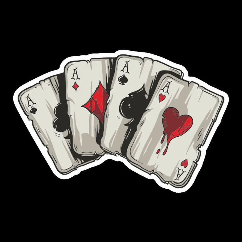 

1pcs Personality Waterproof Sunproof Poker Playing Cards Sticker Car Window PET Decal Cartoon Sticker Exterior Accessories