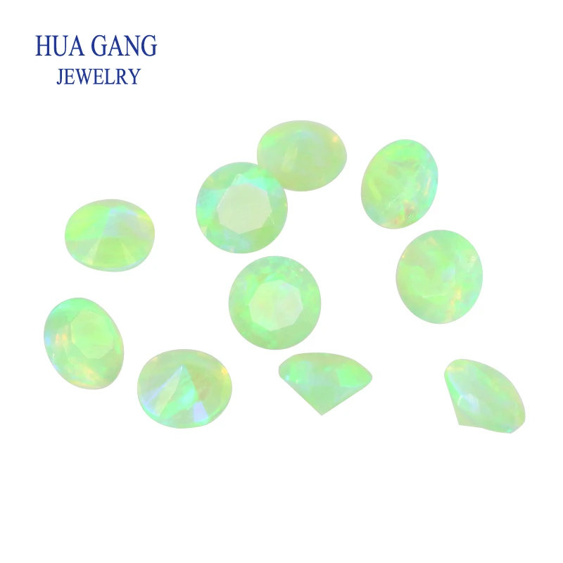 

OP11 Synthetic Opal Loose Stones Round Shape Sharp-Bottomed Created Opal Beads Semi-Precious Stones For Jewelry Making 4mm-20mm