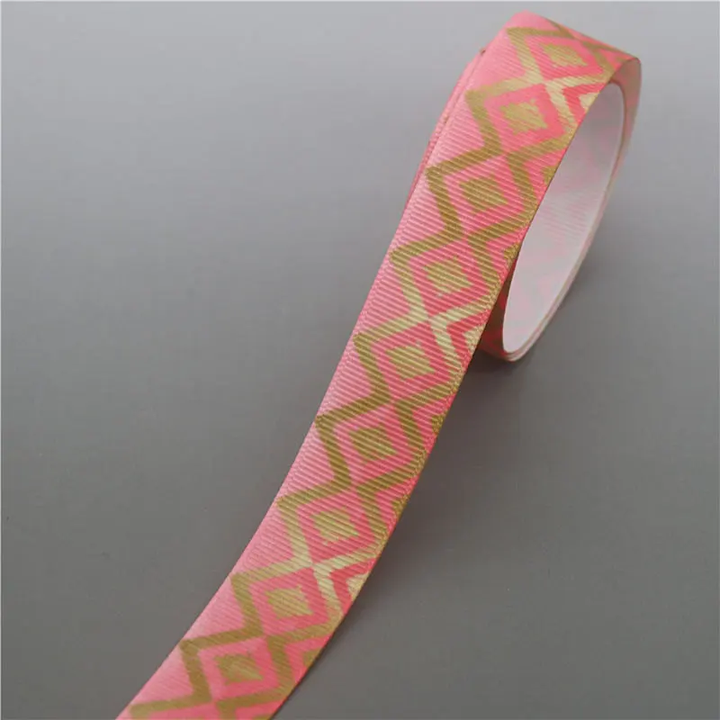 10201 DHK 10 ярдов перо Племенной нашивка напечатанный Grosgrain ленточный аксессуар Hairbow головной убор украшение «сделай сам» оптом OEM B1862 - Цвет: 10201