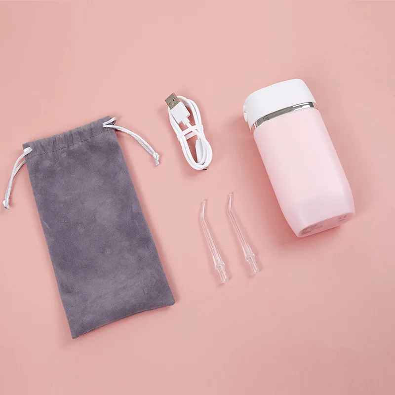 

MJ Oral Irrigator USB Rechargeable Water Flosser Mini Portable Travel Dental Water Jet 165ML Water Tank Waterproof Teeth Cleaner