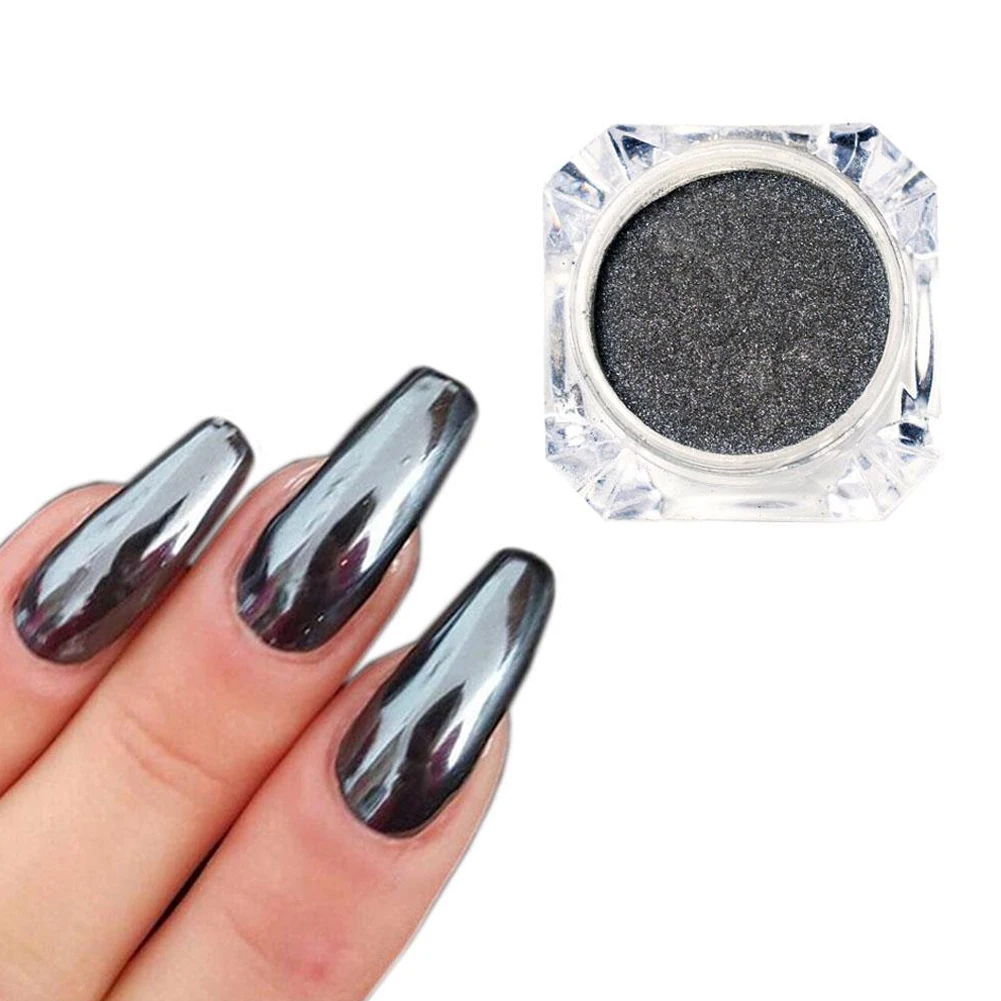 Summer New Arrivials 0.5g/Bottle Black Mirror Dazzling Glitter Metal Nail Art Chrome Powder |