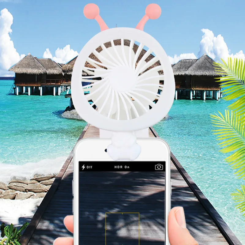 

Mobile Phone Clip Fan Charging Portable Mini Fan Portable Handheld Electric Fan Office Desktop Two In One Color Lighting