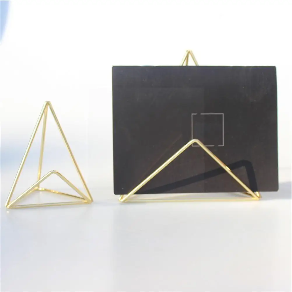 

Iron Geometric Business Name Card Holder Display Stand Photo Table Organizer Folder Note Desktop Rack K0m6