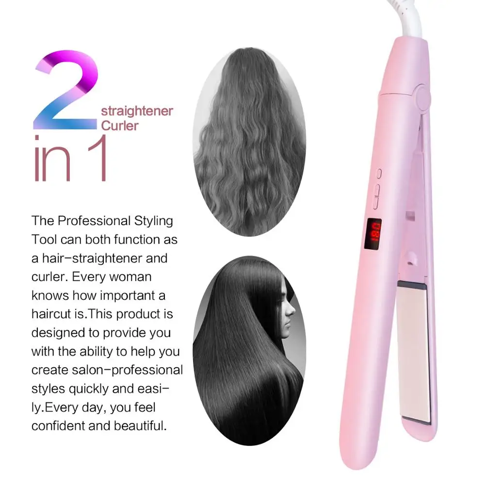 professional flat iron hair straightener fast electric straightening ceramic styling tool 110-240v LCD digital display | Красота и