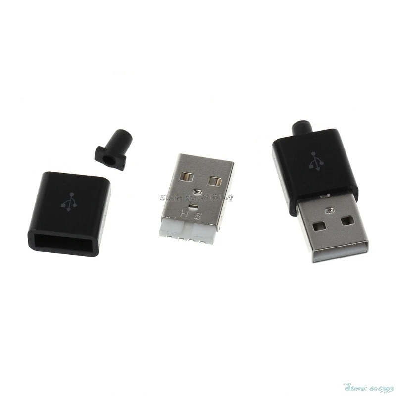 For 10Pcs/Set DIY USB 2.0 Type A Male 4P Adapter Connector Plug Socket with Plastic Shell Promotion | Строительство и ремонт