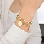 Женский браслет из нержавеющей стали, двухслойная цепочка с кулоном Девы Марии, религиозное украшение, подарок для друзей