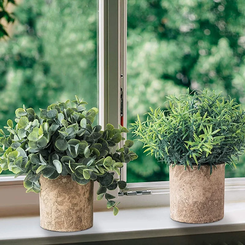 Набор из 4 мини горшечных искусственных растений искусственное растение