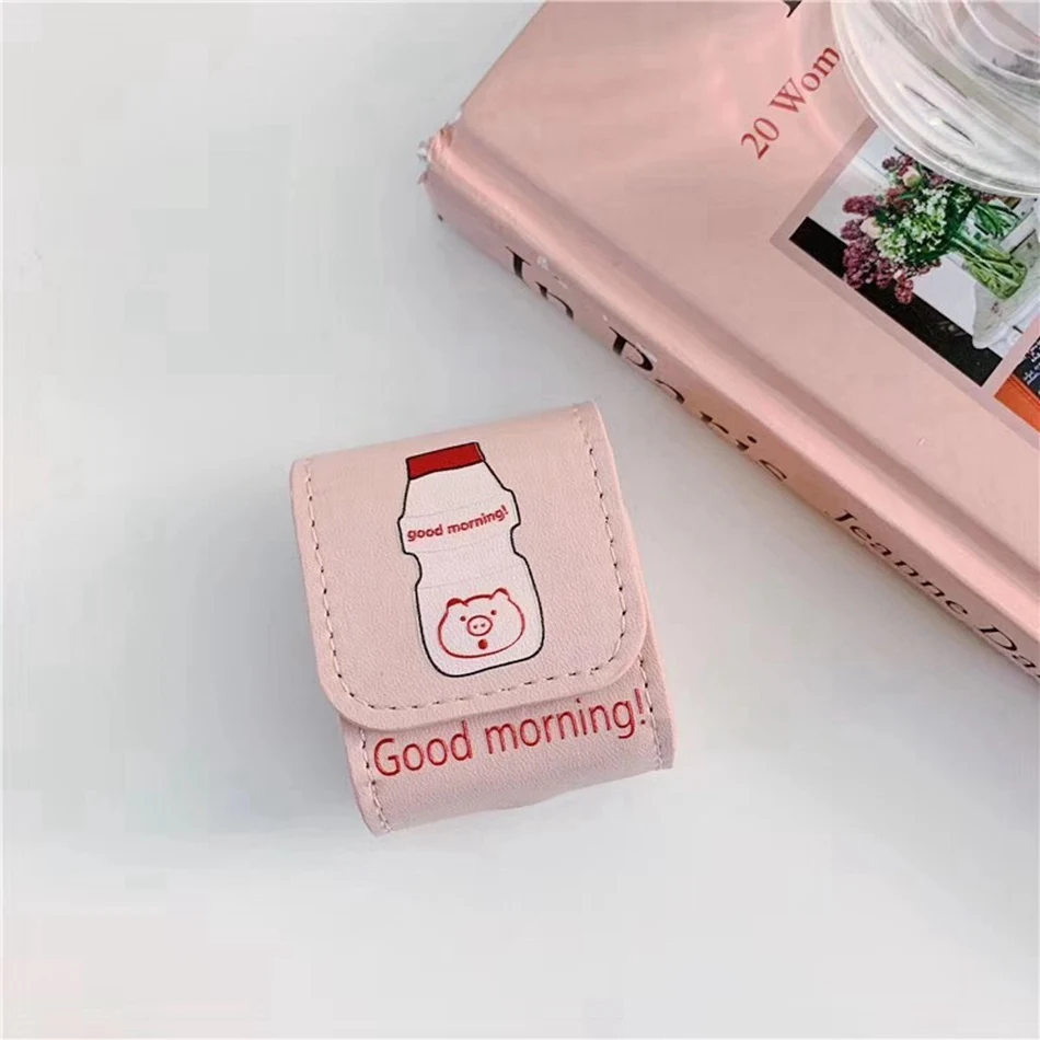 Yakult Чехол для AirPods милый мультяшный слон кожухи головных телефонов для Apple Airpods 2 забавные аксессуары защитный чехол с кольцом на палец - Цвет: Yakult
