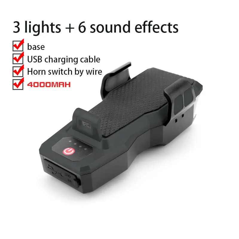 

Bicycle Headlight Charging Headlight with Mobile Phone Holder Bicycle Horn Light Safety Warning Light Four-in-one Light Cycling