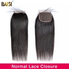 Волосы BAISI перуанские, прямые, швейцарские, кружевные, 4x4, средней части, свободные, три части, 100% натуральные волосы