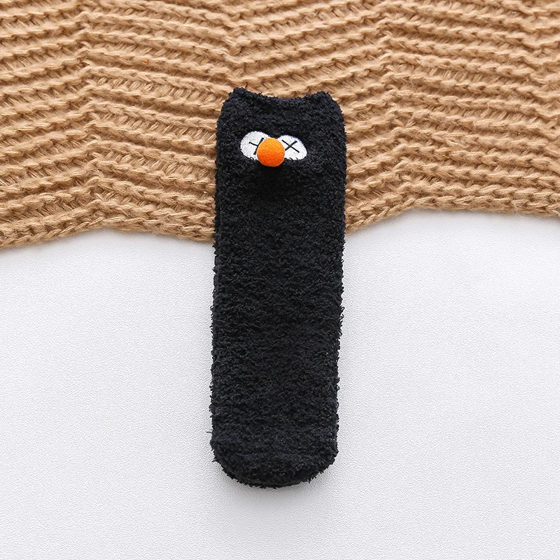 

Kawaii Cartoon Birds Coral Fleece Funny Socks Women Autumn Winter Thicken Warm Floor Socks Japanese Style for Mujer 092502