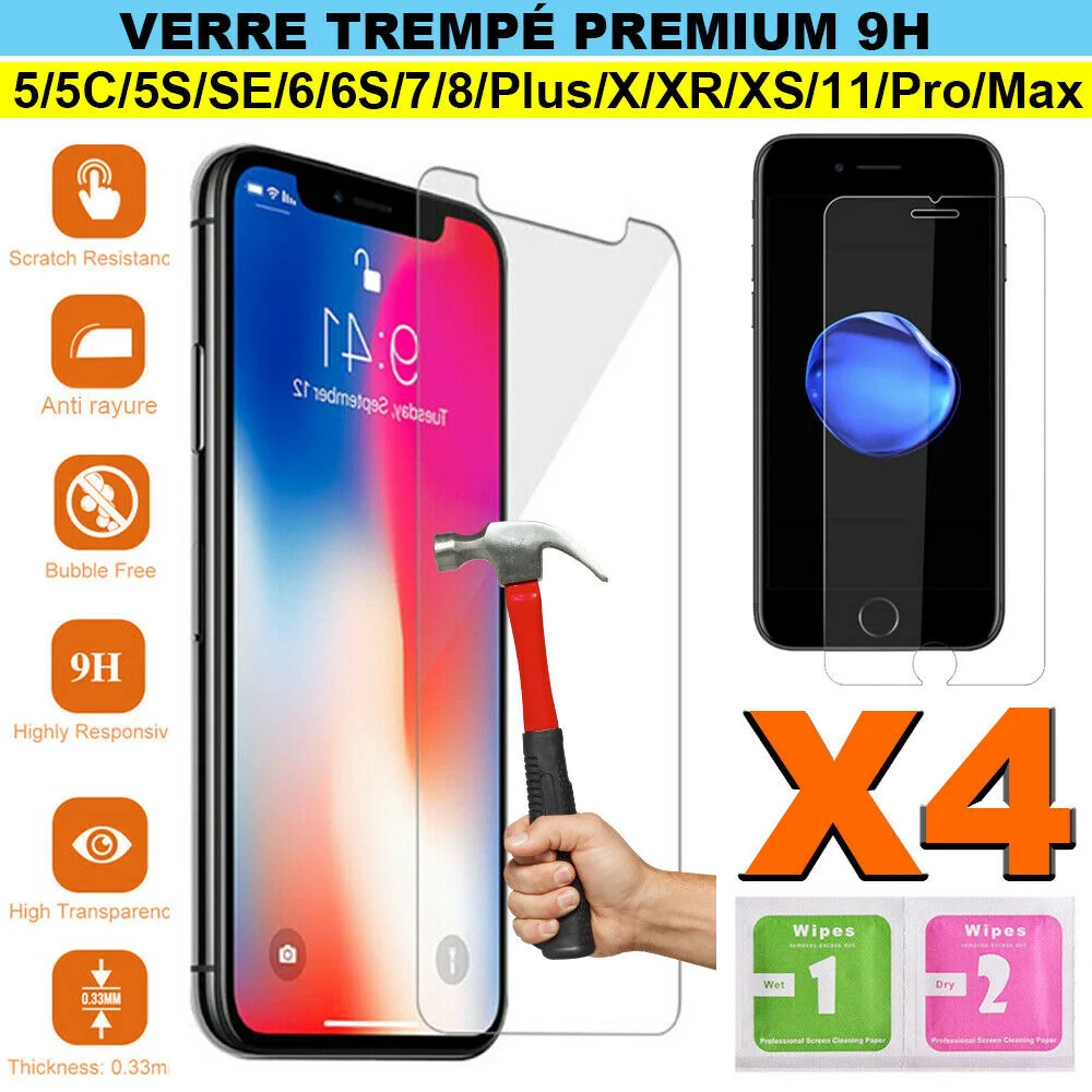 

VERRE TREMPE VITRE PROTECTION FILM ECRAN FOR IPHONE 7 6 8 X XS XR 11 PRO MAX 12 MINI