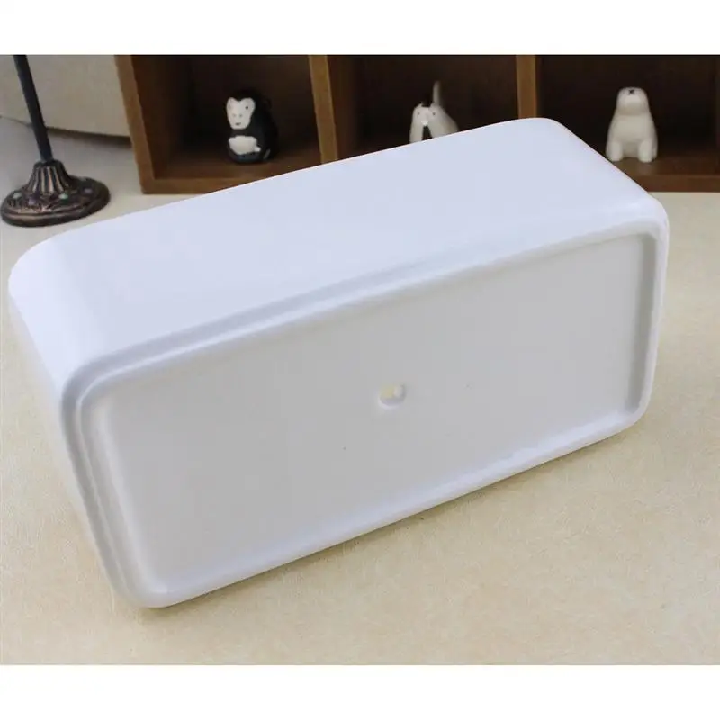 Декоративный мини белый прямоугольный цветочный горшок с белым КАКТУСОМ