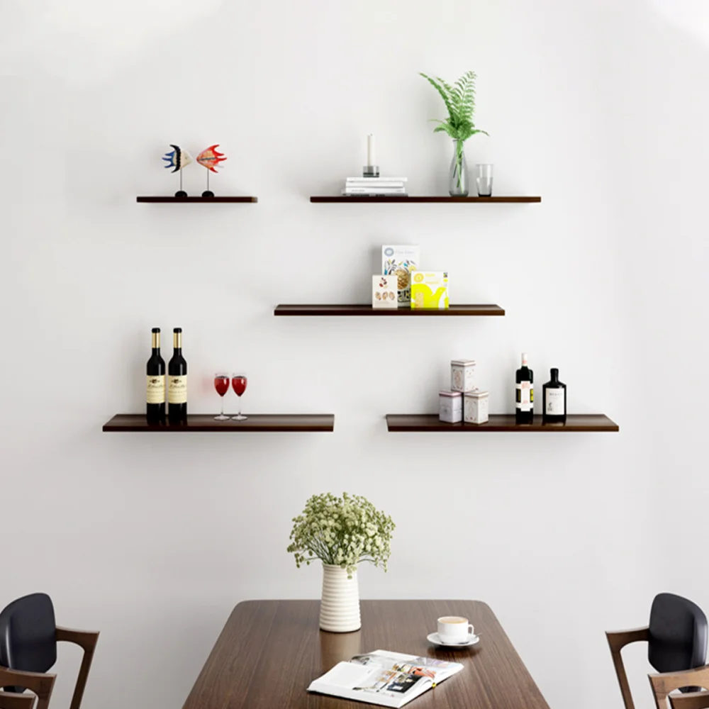 

3pcs Wall Book Shelf Wall Storage Rack Stand Wall Frame for Home Room Living Room (Teak Color)