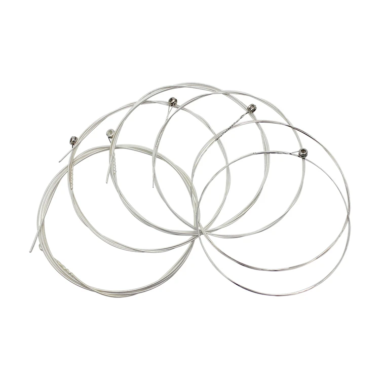 

Silver White Stainless Steel 1st-6th(.010-.047) 6pcs Acoustic Guitar Strings