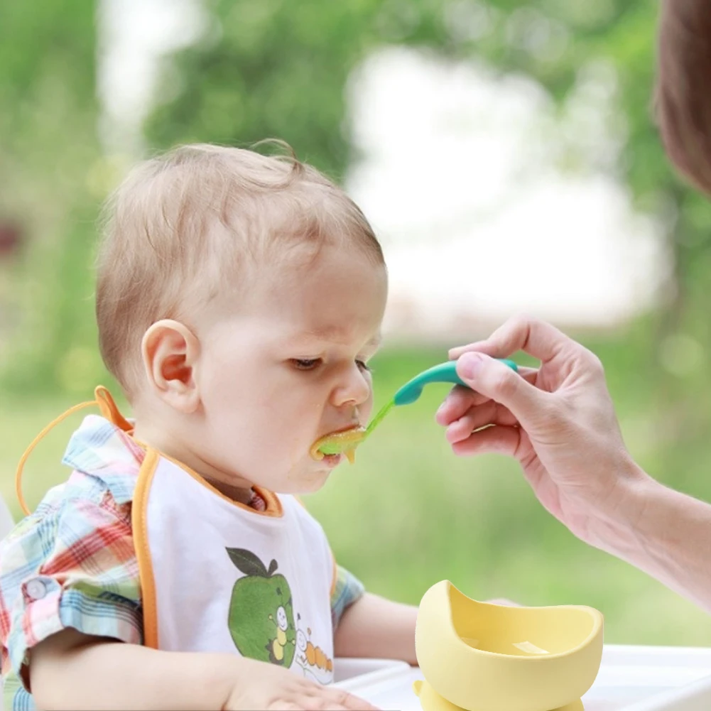 

Silicone Baby Feeding Set Baby Feeding Bowl Non-Slip BPA Free Tableware Waterproof Spoon