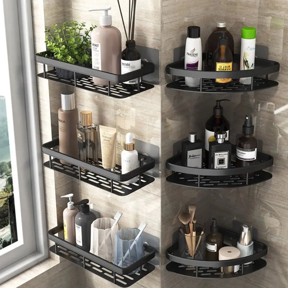 

Kitchen Supplies Storage Organizer Bathroom Accessories Corner Shower Caddies Adhesive Shelves Bathtub Organizer Shelf