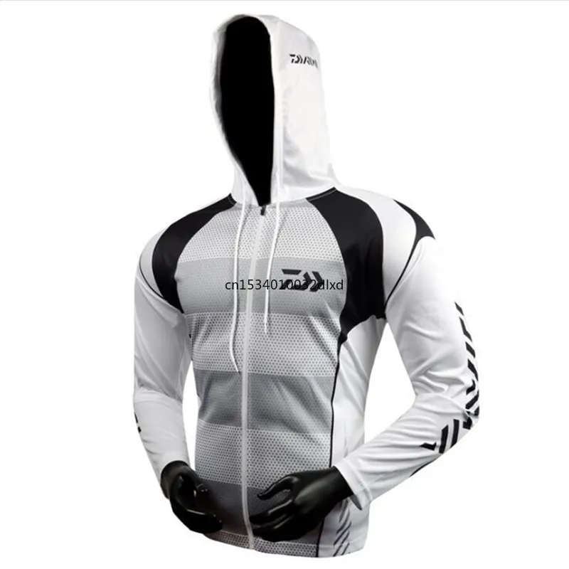 

2021 New DAIWA Fishing Clothing Hooded Men Jacket Waterproof Quick-Drying Coat Fishing Shirt For Hiking Cycling Fishing Clothes