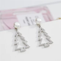 925 sterling silver stud earrings christmas tree eardrop earrings for women fashion personalized womens jewelry christmas gift