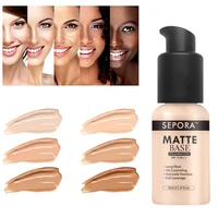 30ml foundation liquid matte makeup face full coverage concealer 24 hours lasting oil control waterproof cosmetic base 6 colors