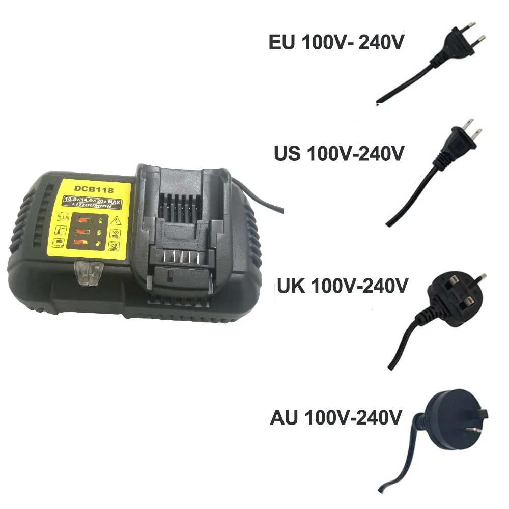 Для Dewalt DCB118 10 8 V 14 4 20V ионно-литиевая Батарея Зарядное устройство для DCB101 DCB120 DCB115
