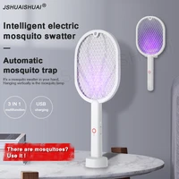 3 in 1 trap mosquito killer lamp 3000v electric bug zapper usb rechargeable summer wall mounted fly swatter trap flies insect