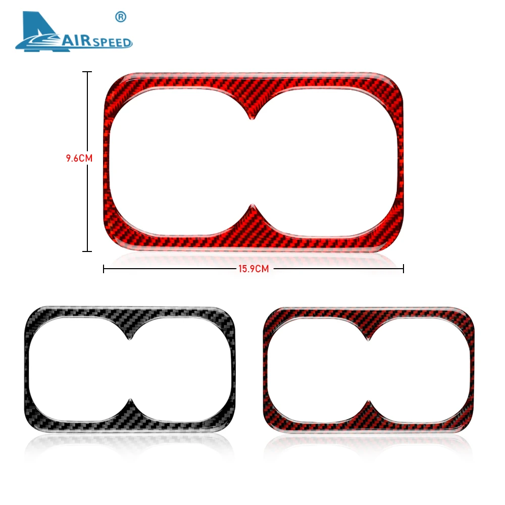 

AIRSPEED Carbon Fiber Interior Trim Car Rear Center Armrest Cup Holder Cover Sticker for Mitsubishi Lancer 2008-2015 Accessories