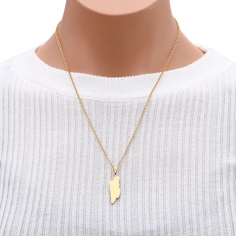 SONYA Stainless Steel Belize Map Pendant &amp Necklaces for Women Gold Color Charm Belize's Maps Jewelry Patriotic Gifts | Украшения и