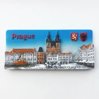 qiqipp czech capital prague old city square landscape tourism commemorative decoration crafts magnetic refrigerator sticker