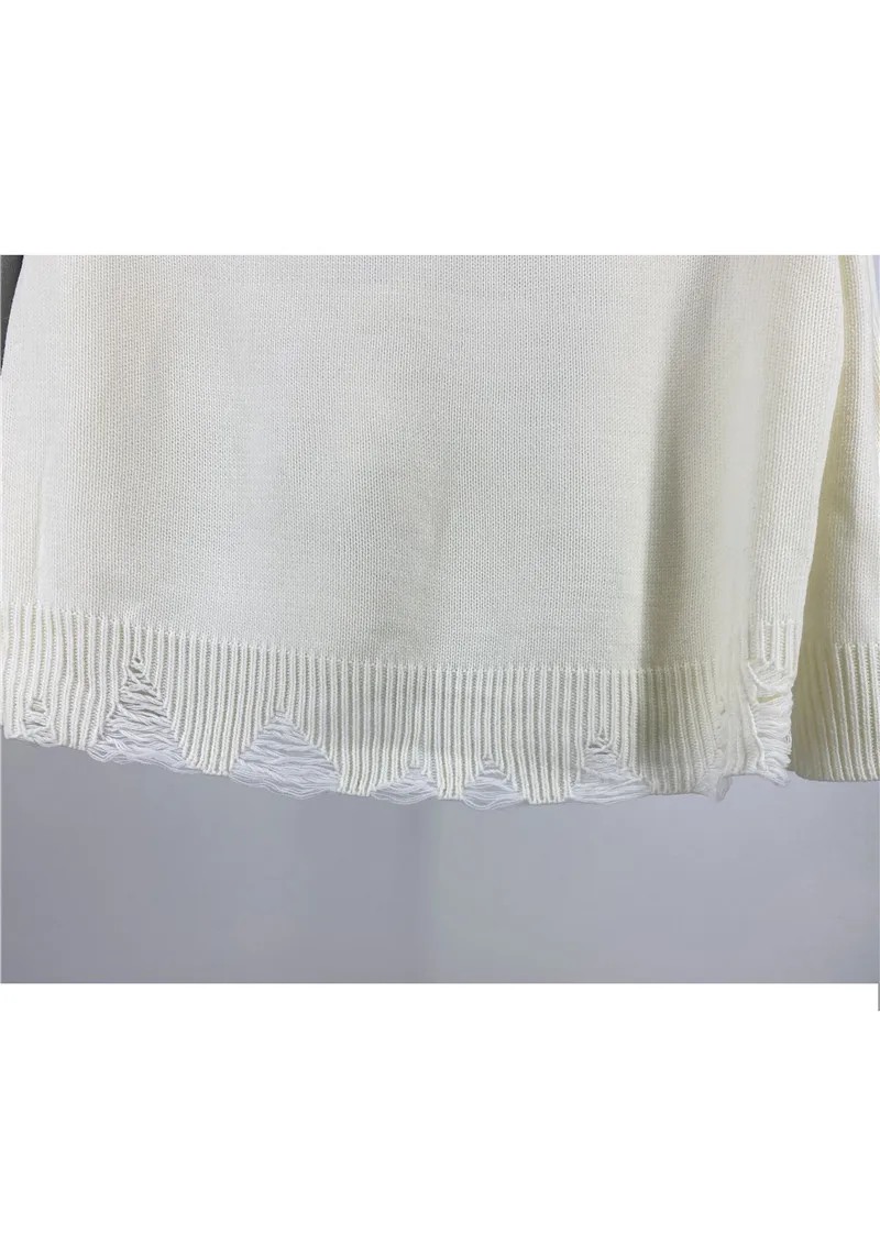 

European and American Devil Jacquard Hole Knitted Shirt Men's High Street Fashion Hip-hop Hiphop Street Fashion Cool Sweater