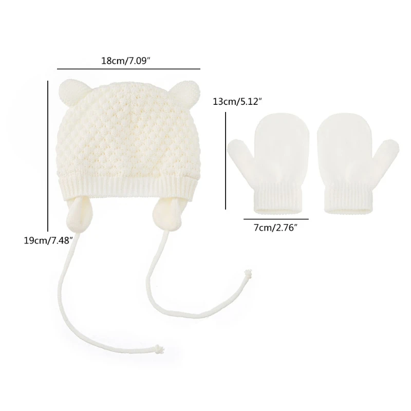 

Kids Hats Gloves 2 Pcs Sets Children Knitted Beanies Hat Suit Solid Winter Warm Boys Girls Fleece for Newborn Baby P31B