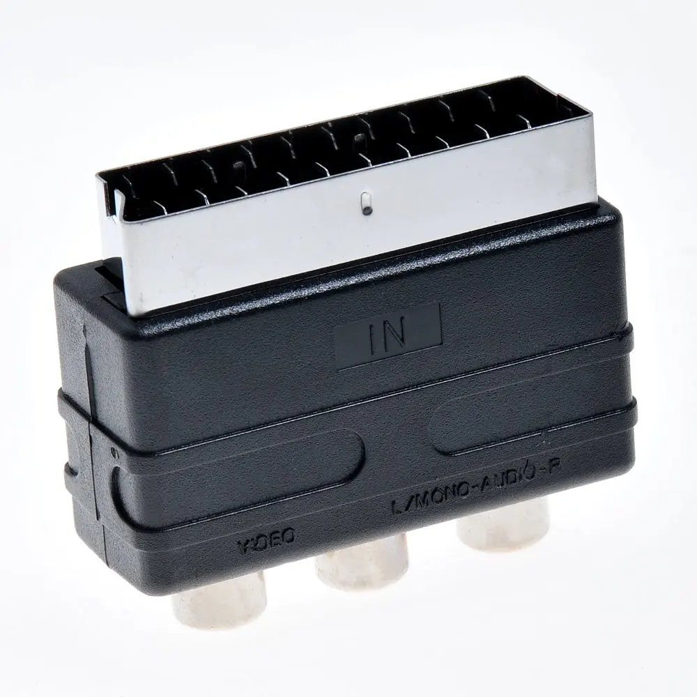 Переходник Scart на 3 RCA S-Video Композитный адаптер для телефона конвертер AV TV Audio видео