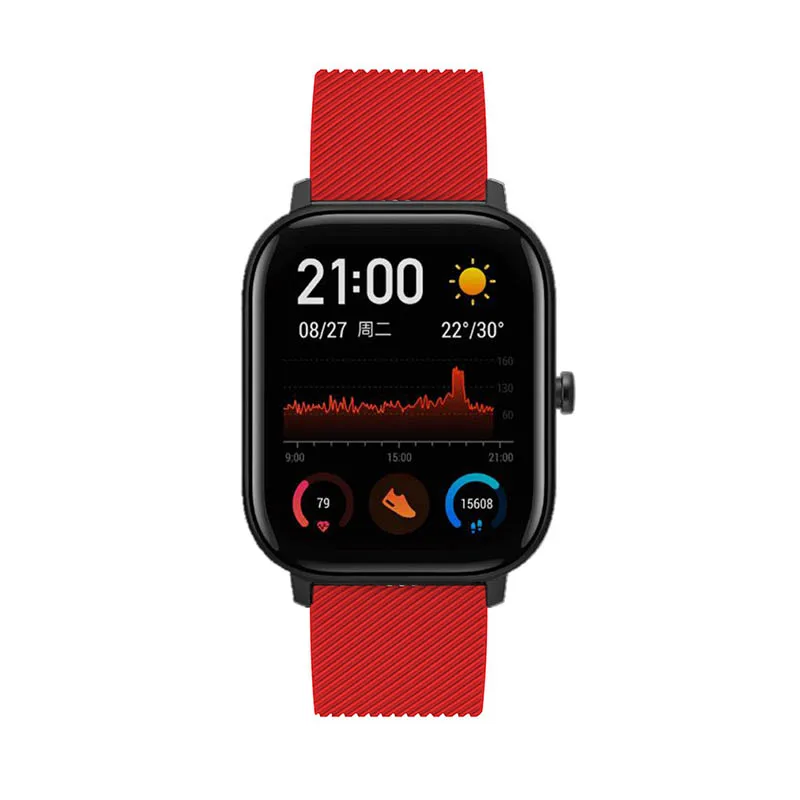 Для Xiaomi Huami Amazfit GTS силиконовый ремешок на запястье Замена для samsung Galaxy watch 42 мм gear sport/s2 Смарт-часы полосы