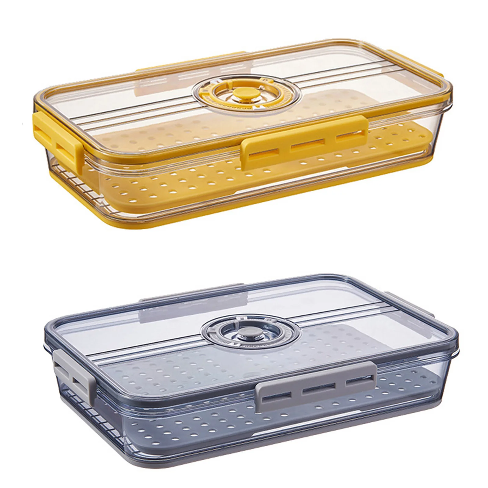 

M/L Food Storage Container Dumplings Organizer Transparent Food Storage Box With Top Timing For Fridge Freezer