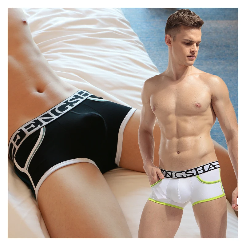 

Comfortable Cotton Boxers Low-rise Breathable Sexy Hot Pocket Men's Underpants New Fashion 2019 Mens Trunks Boxer