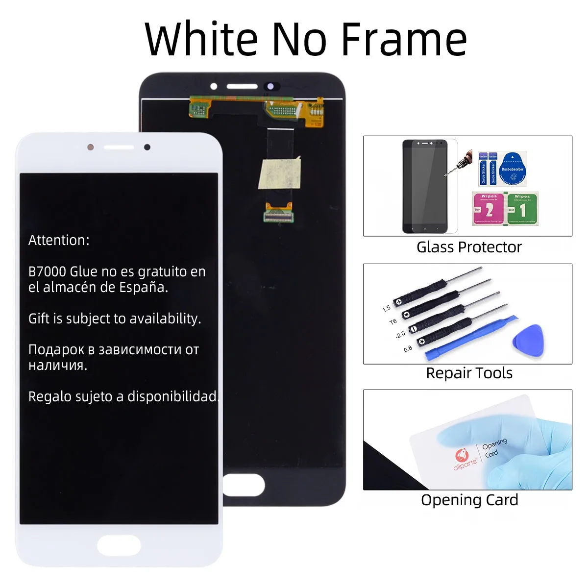 Дисплей для Meizu MX6 в сборе с тачскрином на рамке - Цвет: No Frame White