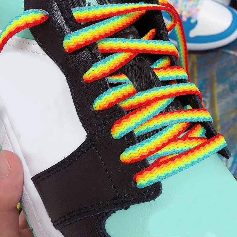 

1 Pair Flat Shoelaces Unisex Rainbow Color Shoes Laces Casual Shoes String Rope Multi-length Bootlaces Sports Shoe Accessories