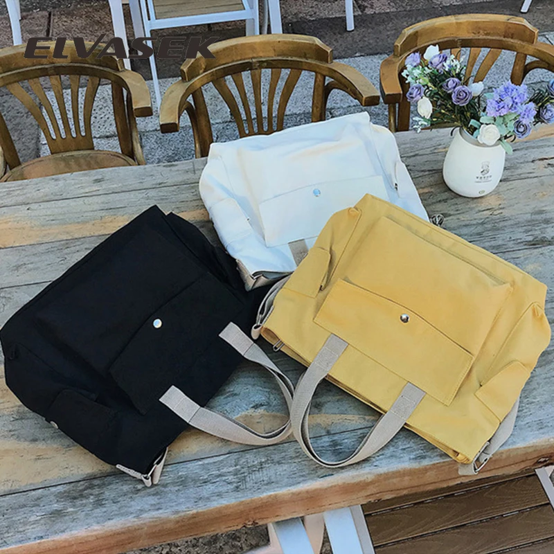 Женская Холщовая Сумка ELVASEK Большая вместительная мягкая сумка на плечо для