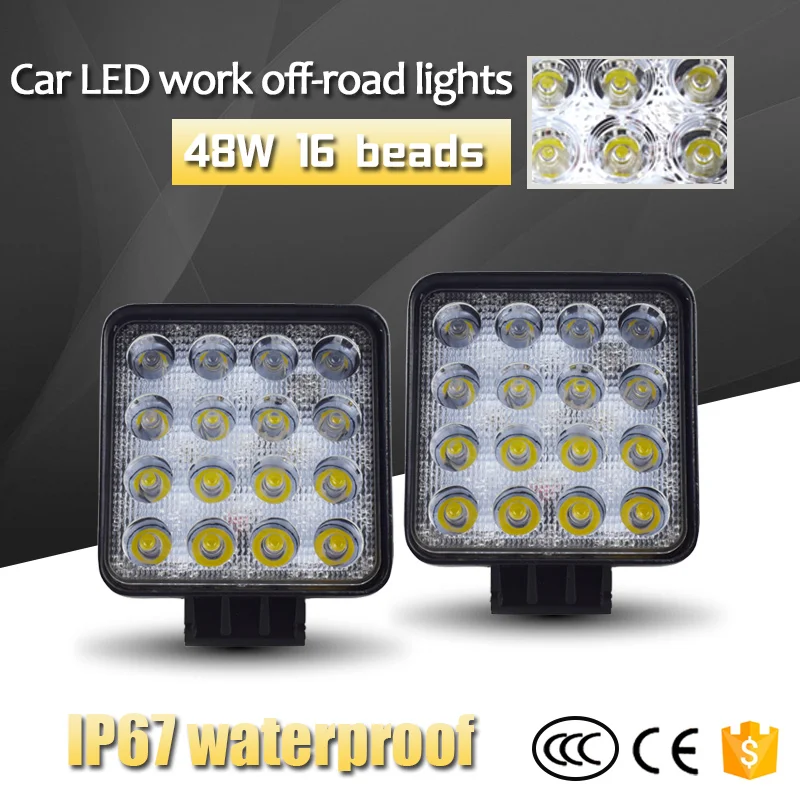 

Work LED Light Bar 27W 42W 48W Car Light Bright Beam 12v 24v Led For Jeep ATV UAZ SUV 4WD 4x4 Truck Tractor Off-road Spot Light