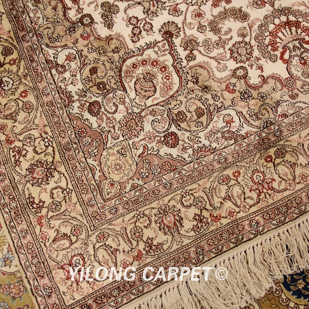 YILONG 4'x6' персидский турецкий Шелковый ковер Классическая персидская антикварная вещь Iran шелковые ковры(WY342A4x6