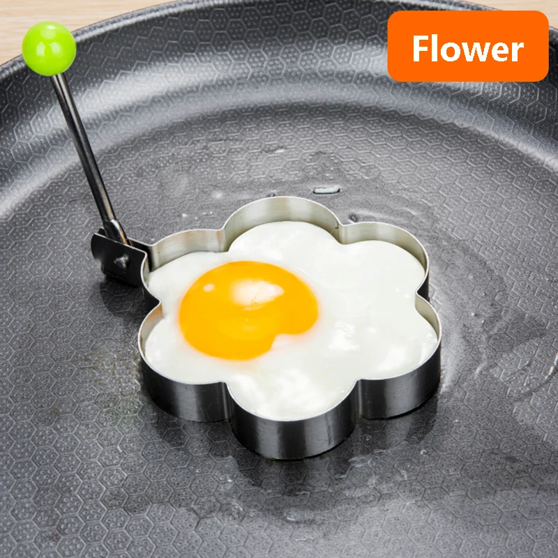 4 Style Stainless Steel Fried Egg Shaper Pancake Mould Omelette Mold Frying Cooking Tools Ring Circle Heart Kitchen Gadget | Дом и сад