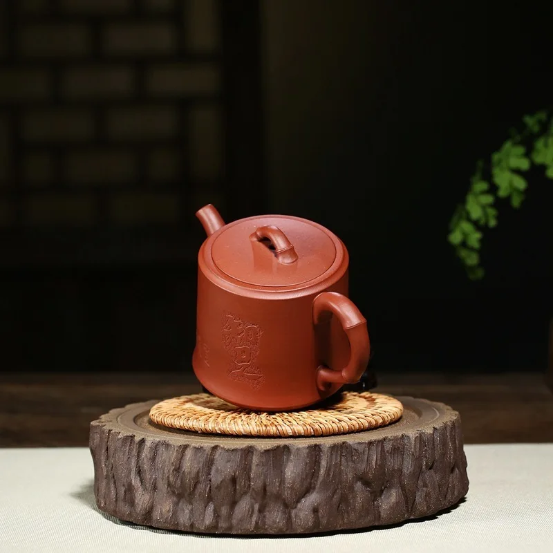 Темно красная эмалированная керамика чайный горшок знаменитые ручные