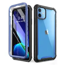 For iPhone 11 Case 6.1 inch (2019 Release) i-BLASON Ares Full-Body Rugged Clear Bumper Cover Case with Built-in Screen Protector