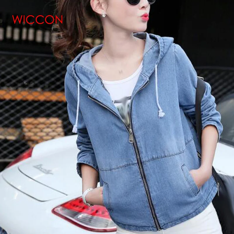 Осенняя Женская милая джинсовая куртка с задним карманом короткая верхняя