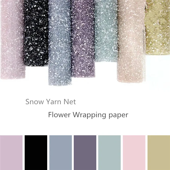 

2 Roll 50cm*4yard flower Wrapping Paper DIY Bouquets Accessories Wedding Bouquet Decor Gift Packaging Material Snow Yarn Net