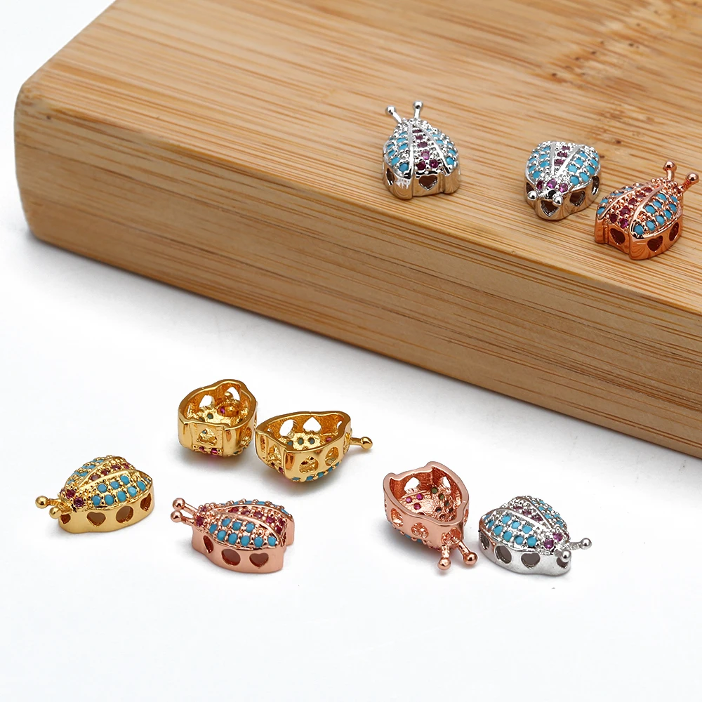 MEIBEADS 1 шт. CZ циркониевые амулеты DIY Москитная Божья коровка очаровательный