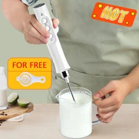 3 in 1 portable rechargeable electric milk frother foam maker handheld foamer high speeds drink mixer coffee frothing wand
