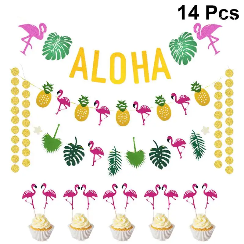 Гавайские вечерние украшения баннеры черепаха лист тропический Декор ALOHA баннер