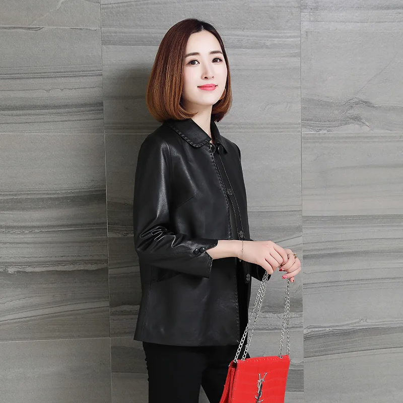 Женские пальто из натуральной овчины Montone кожи Женская куртка сезона весна-осень