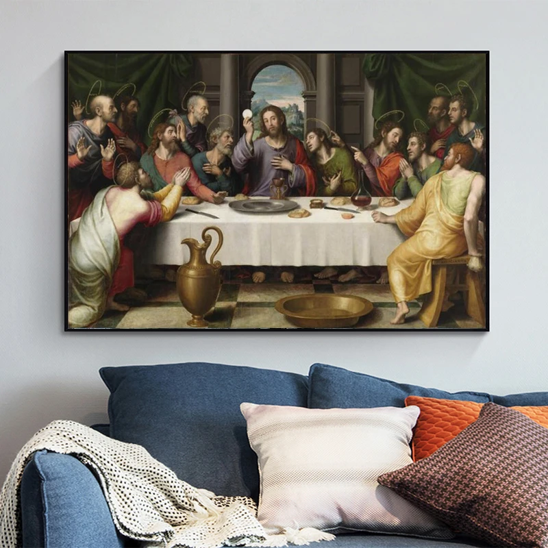

Modern Canvas Paintings Christian Jesus The Last Supper Wall Art Posters and Prints Wall Art Pictures for Living Room Home Decor